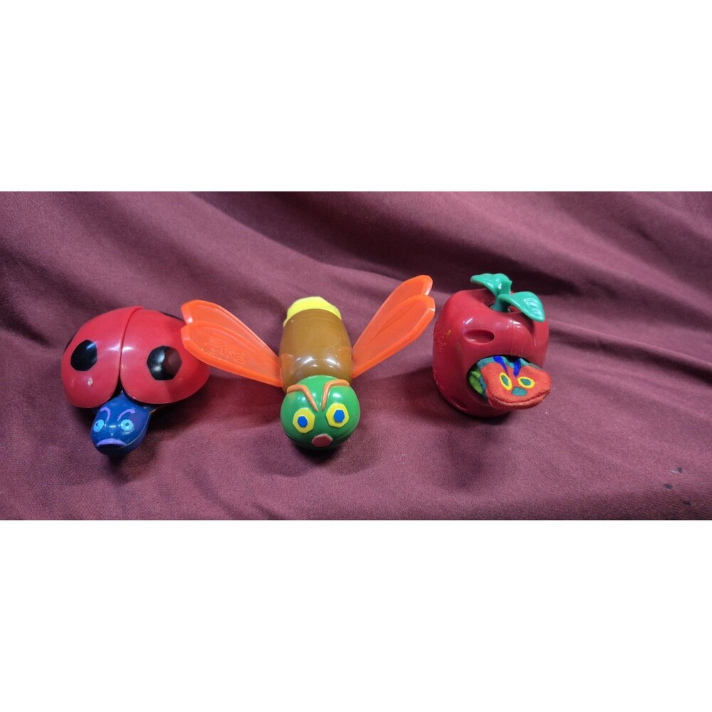 Vtg 1996 McDonalds Happy Meal Eric Carle Toy Lot 3 Finger Puppets Caterpillar